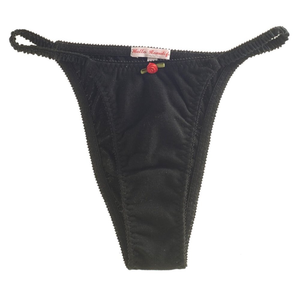 HELLO BEAUTIFUL Black Romance String Panty/Underwear (Size M)